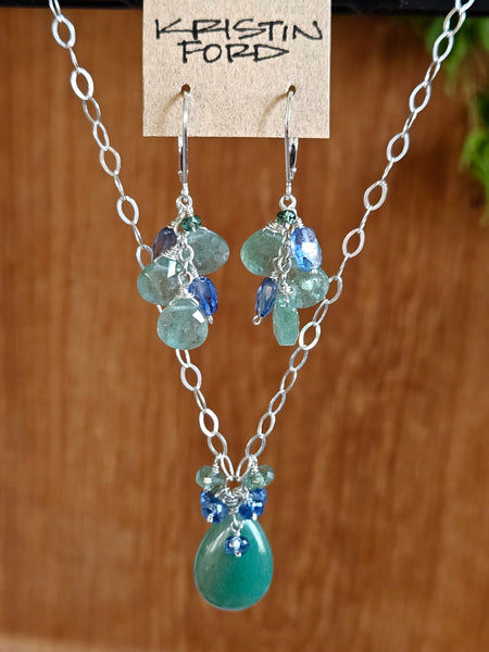 Green Aventurine and Kyanite Necklace  NGR0324