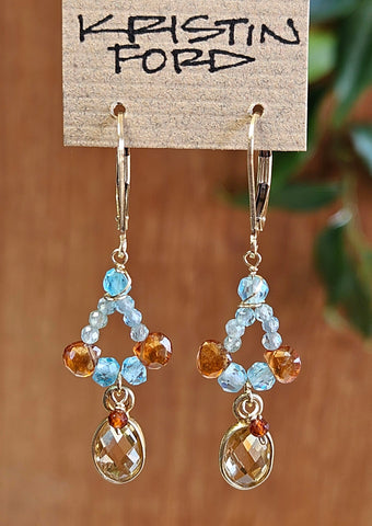 Citrine, Hessonite & Apatite Earrings EBR0323G