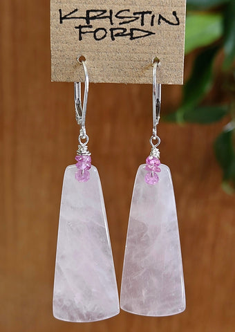 Rose Quartz & Pink Sapphire Earrings ERD0622