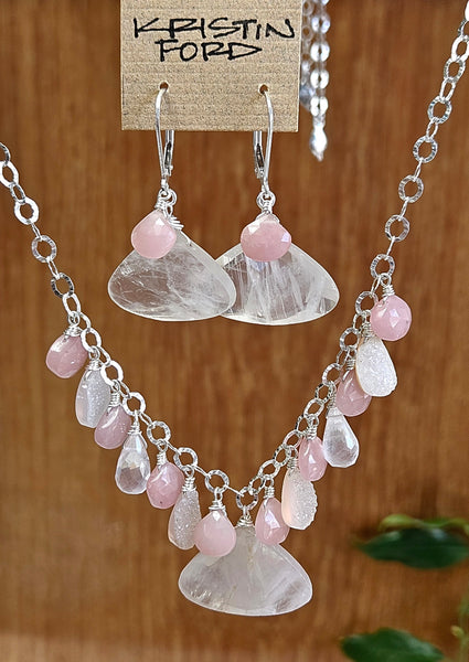 Rose Quartz & Pink Opal Earrings ERD1123