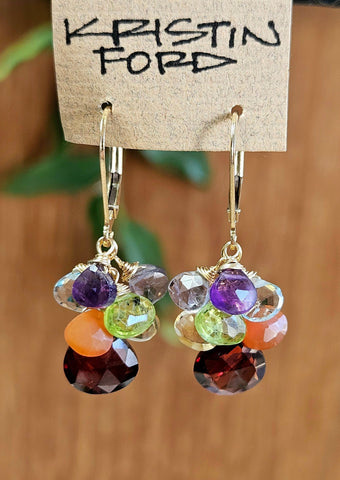 Rainbow Chakra Earrings EWH3417 SS or GF