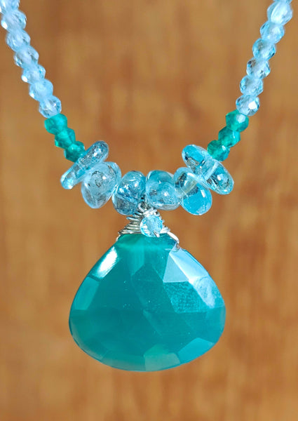 Green Onyx & Apatite Necklace NGR0522