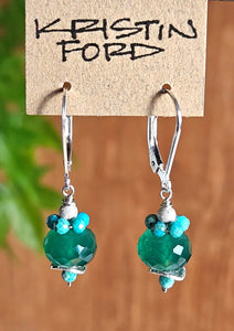 Green Onyx & Turquoise Earrings EGR1523