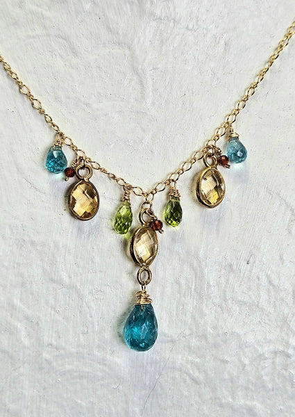 GF) Apatite, Citrine & Peridot Necklace  NBR0324G