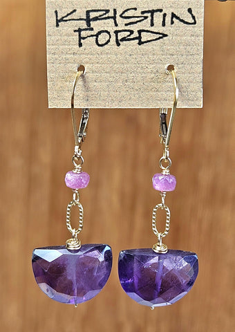 Amethyst & Ruby Earrings EBL3022G