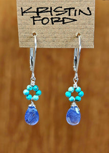 Tanzanite & Turquoise Earrings EBL0423