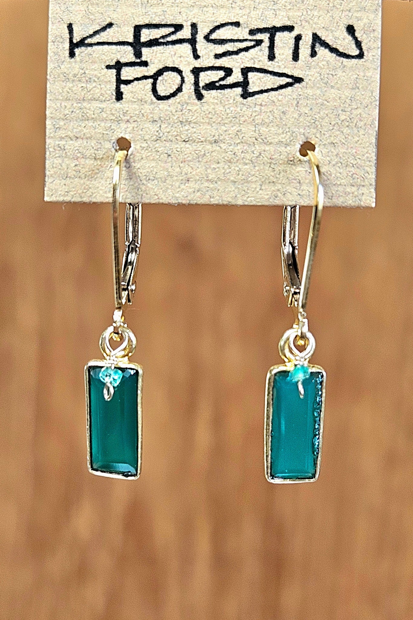 GF) Green Onyx Baguette Earrings  EWH9419GGO