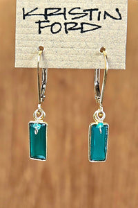 GF) Green Onyx Baguette Earrings  EWH9419GGO