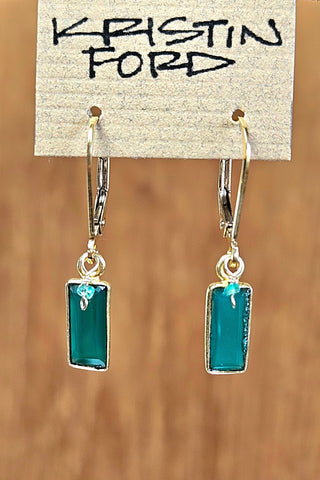 GF) Green Onyx Baguette Earrings  EWH9419GGO