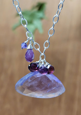 Amethyst, Rhodolite & Ruby Necklace NBL2623