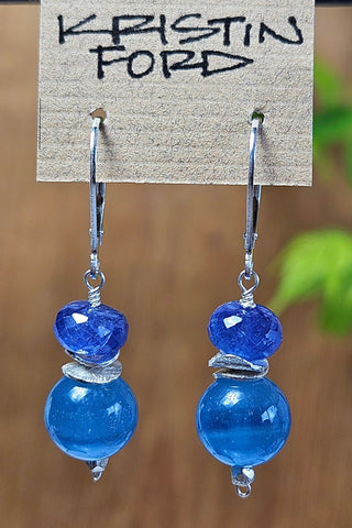 Blue Calcite & Tanzanite Earrings  EBL6123