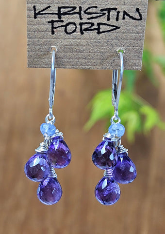 Amethyst Teardrop Earrings  EBL6910