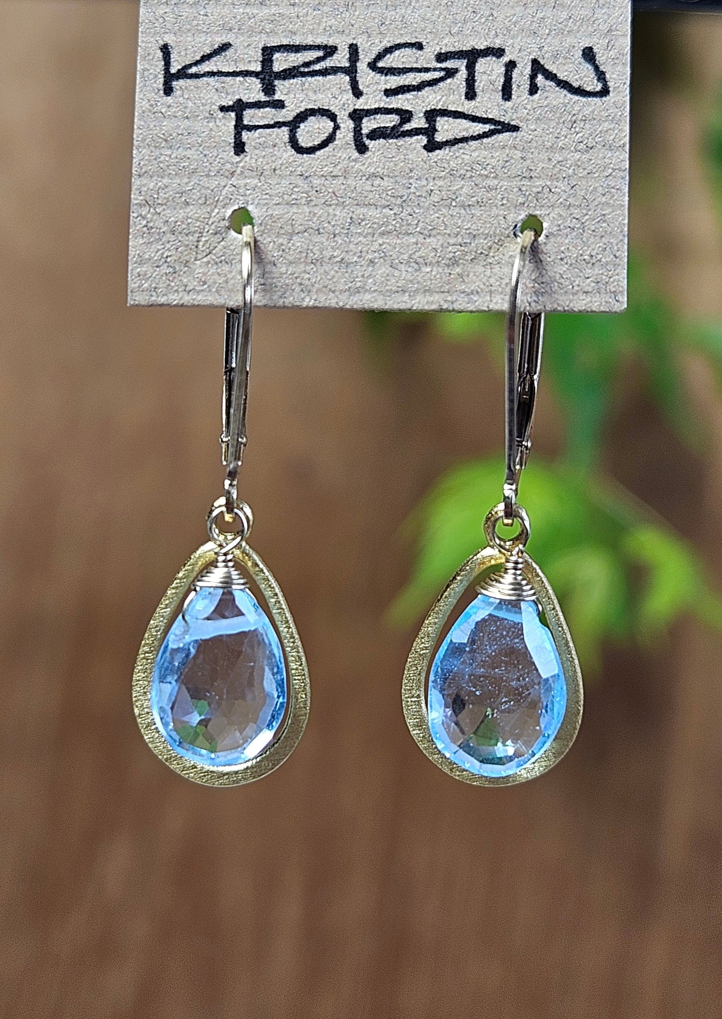 Framed Blue Topaz Earrings EBL5720G