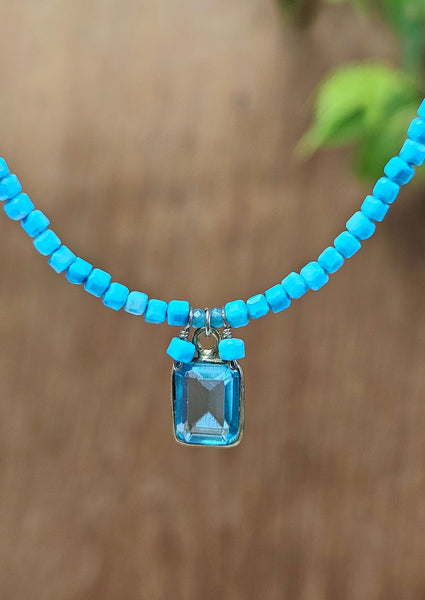 Blue Topaz & Turquoise Necklace NBL3724G