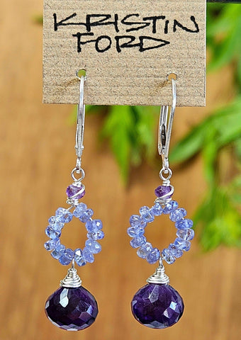 Amethyst & Tanzanite Earrings EBL3223