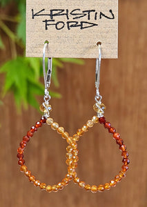 Shaded Carnelian Ring Earrings  ERD1124