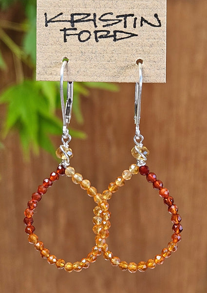 Shaded Carnelian Ring Earrings  ERD1124