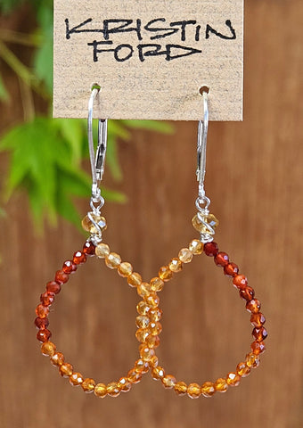 Shaded Carnelian Ring Earrings  ERD1124