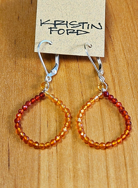 Shaded Carnelian Ring Earrings  ERD1124