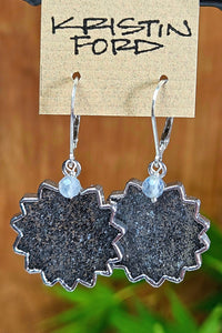 Black Sunstone Earrings  EBK0624