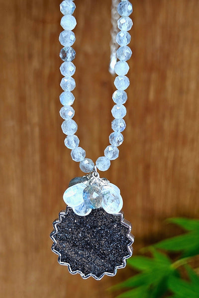 Black Sunstone & Labradorite Necklace  NBK0624