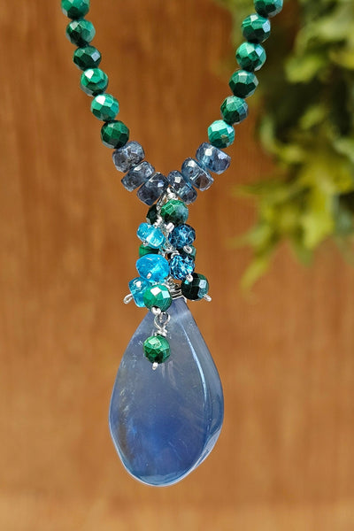 Blue Fluorite & Malachite Earrings  EWH2725