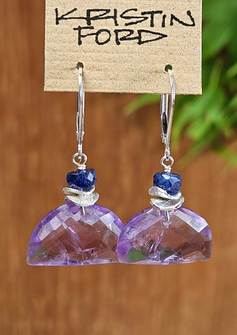 Amethyst & Sapphire Earrings EBL0223