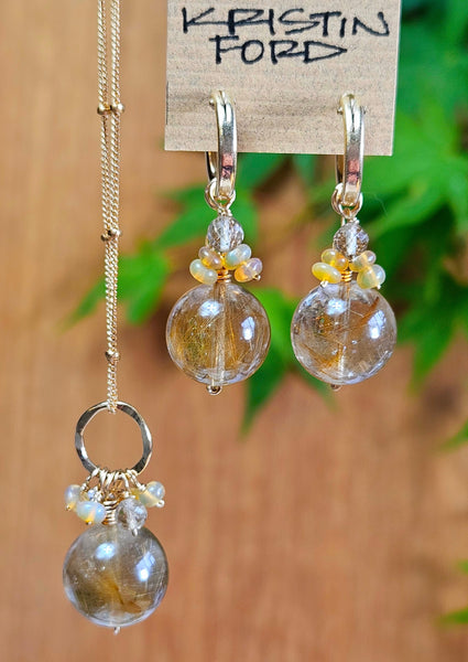 GF) Rutilated Quartz Earrings  EBR1024G