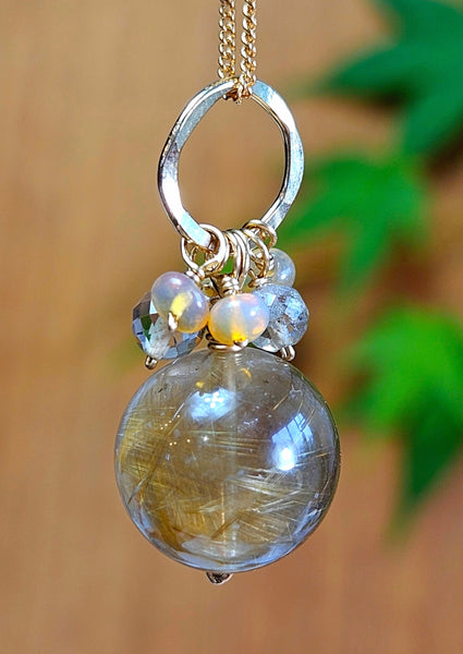 GF) Rutilated Quartz Necklace  NBR1024G