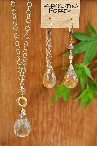 GF) Rutilated Quartz Earrings  EBR1124G