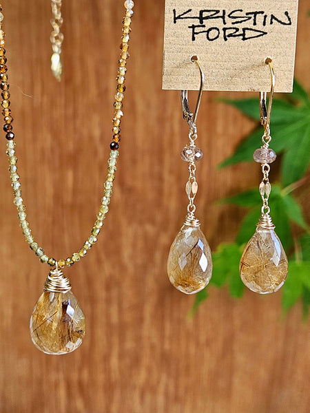 GF) Rutilated Quartz Earrings  EBR1124G