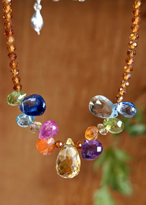 Citrine and Multi Color Briolette Bracelet BWH0514