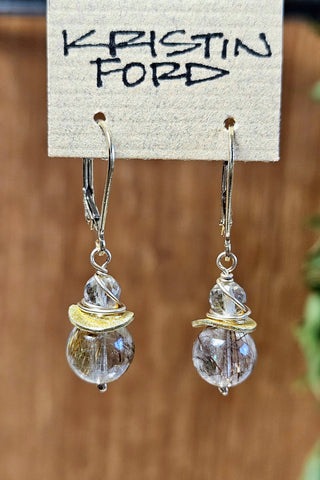 GF) Rutilated Quartz Earrings  EBR1524G