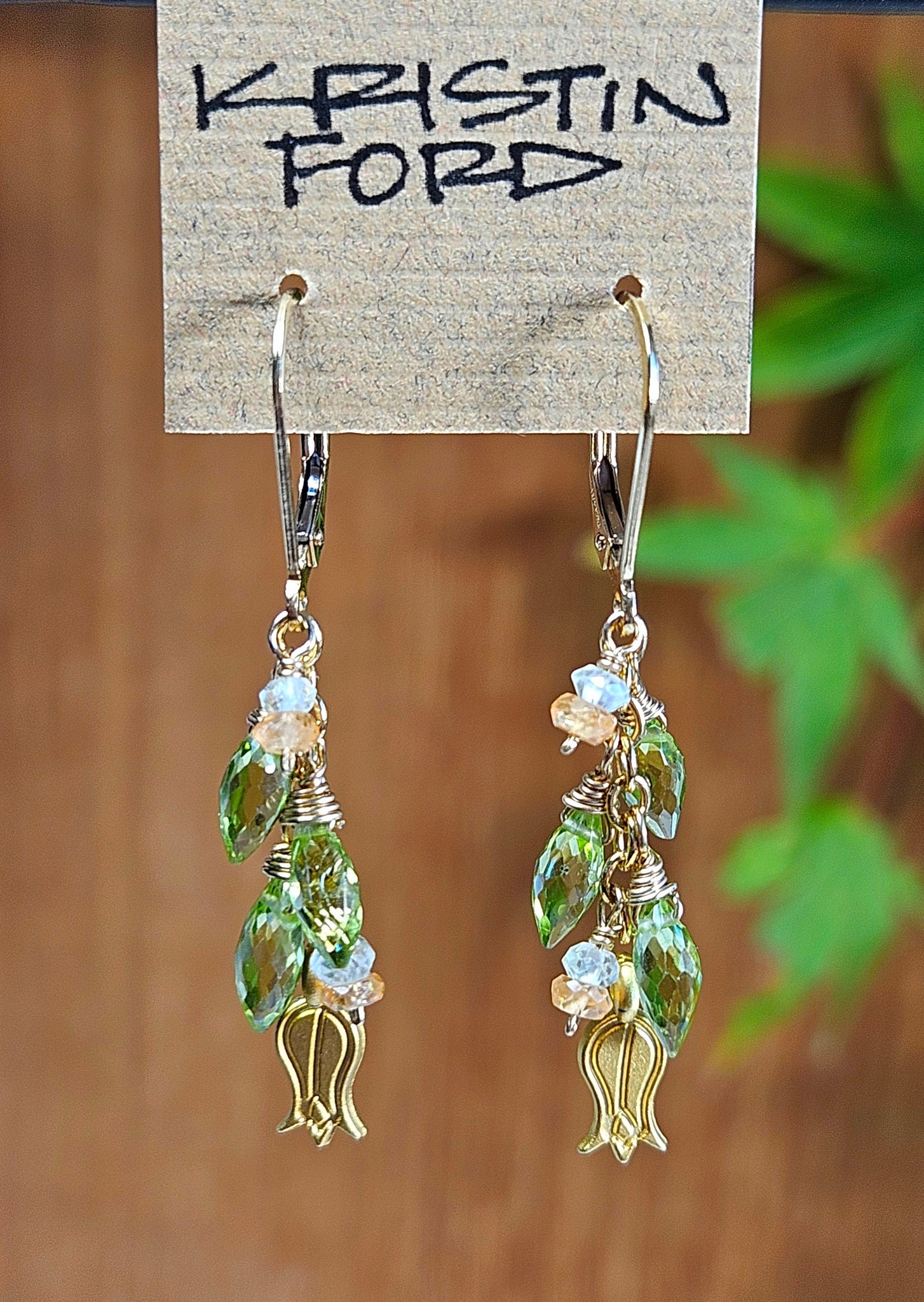 Peridot and Tulip Earrings  EGR1024G