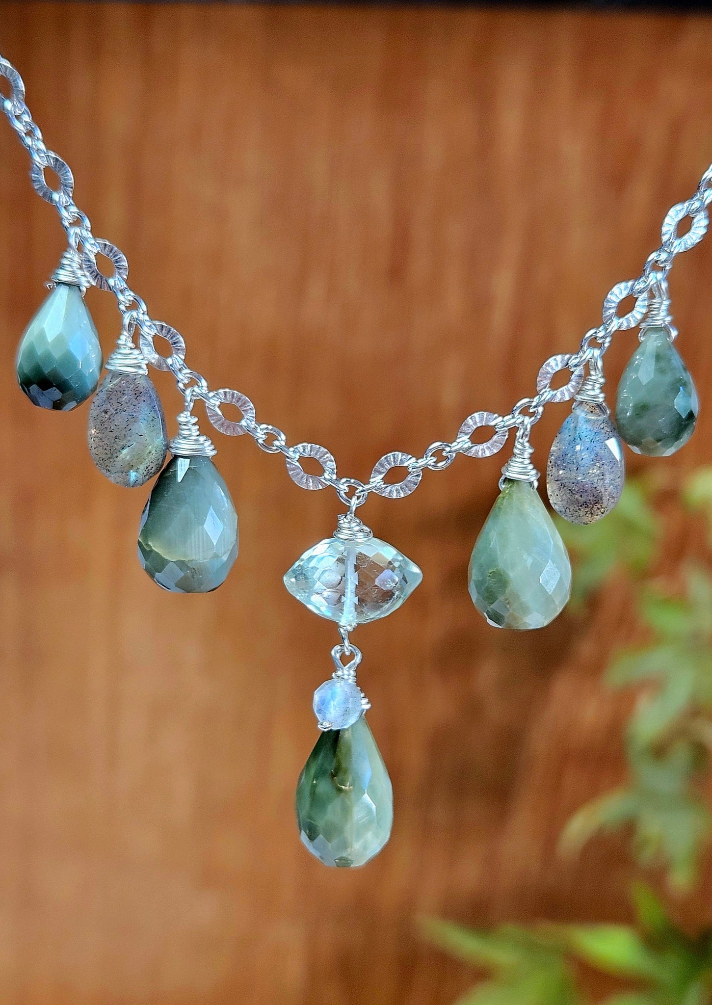 Chrysoberyl, Prasiolite & Labradorite Necklace  NGR1124