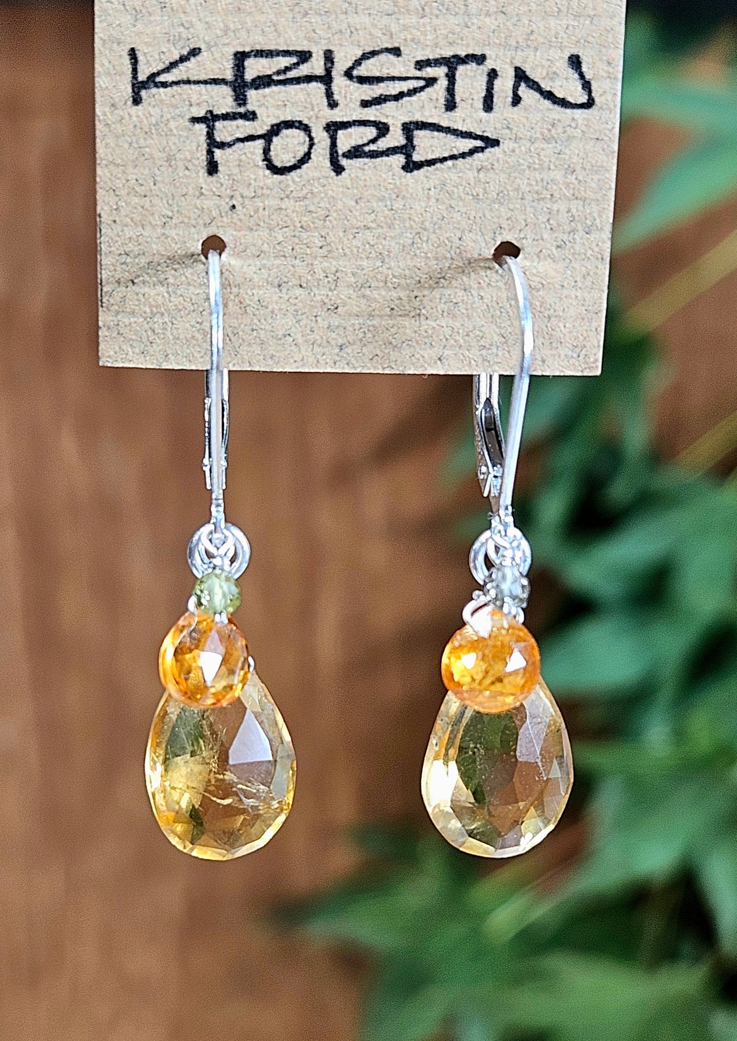 Citrine, Mandarin Garnet & Green Tourmaline Earrings  EBR2724