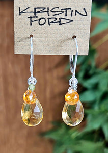 Citrine, Mandarin Garnet & Green Tourmaline Earrings  EBR2724