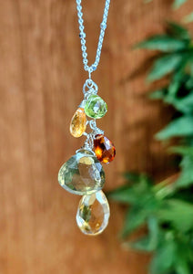 Citrine, Olive Quartz, Hessonite, Spessartite & Peridot Necklace  NWH2724