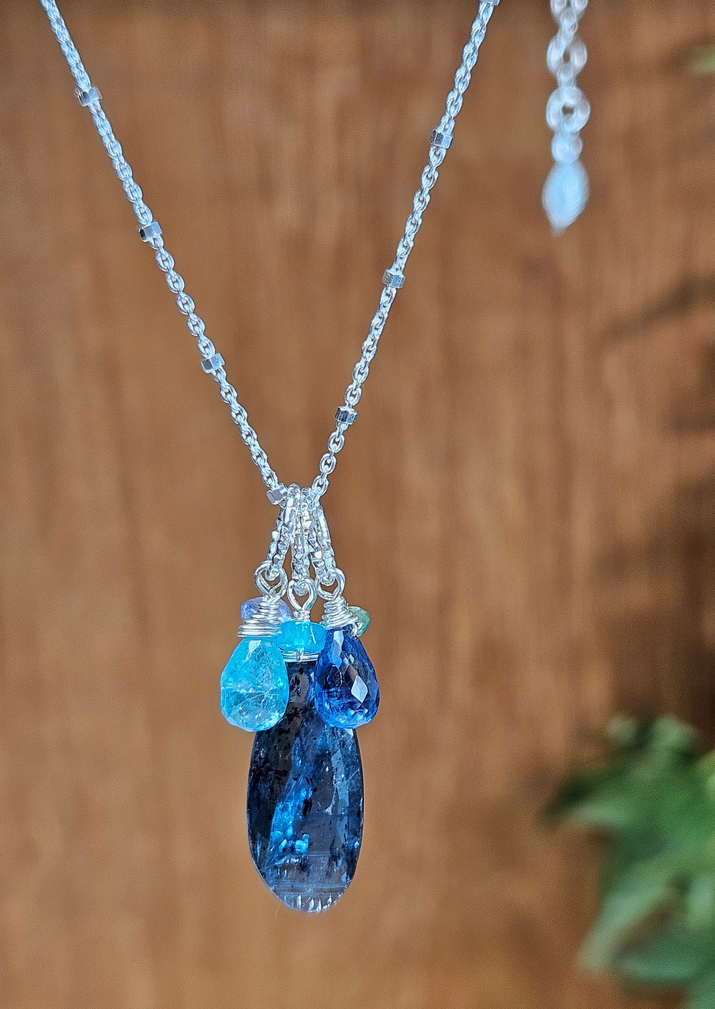 Indigo Kyanite, Apatite & Blue Kyanite Necklace  NBL4424