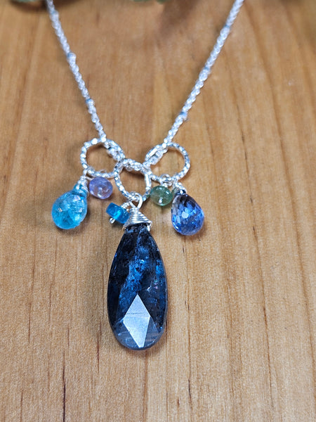 Indigo Kyanite, Apatite & Blue Kyanite Necklace  NBL4424