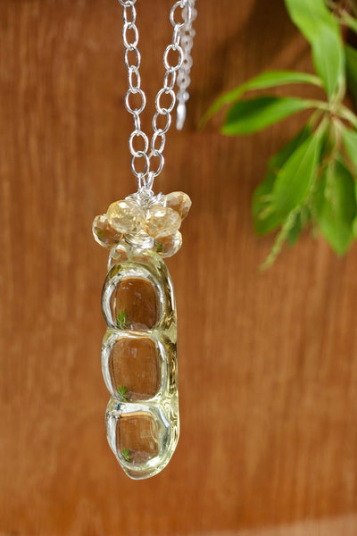 One of a Kind Lemon Quartz Peanut & Citrine Necklace