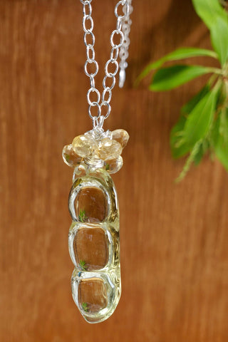 One of a Kind Lemon Quartz Peanut & Citrine Necklace