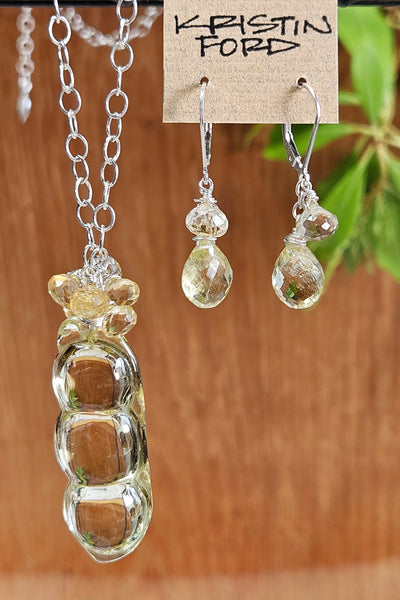 One of a Kind Lemon Quartz Peanut & Citrine Necklace