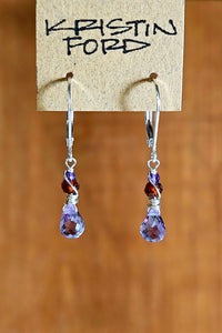 Amethyst & Hessonite Earrings  EBL4624