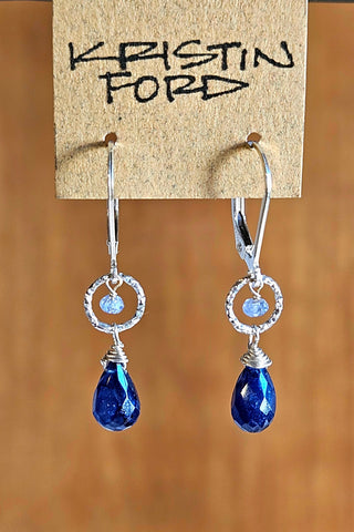 Blue Sapphire & Tanzanite Earrings  EBL4724