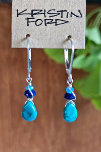 Turquoise & Lapis Lazuli Earrings  EBL4524