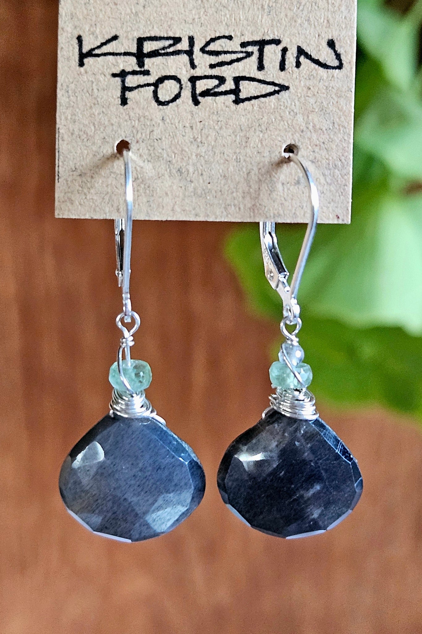 Black Moonstone Earrings EBK1124