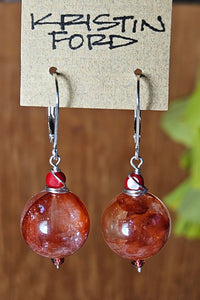 Fire Quartz & Red Coral Earrings  ERD1724