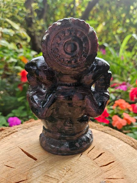 Carved Garnet Ganesh