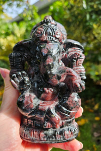 Carved Garnet Ganesh